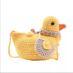 Crochet duck bag shoulder handbag purse cute adorable yellow womens gift idea